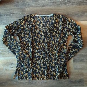 Ikks Women's leopard v-neck sweater